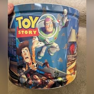 Vintage Toy Story Disney Pixar Popcorn Tin Bucket / Rare 90's
